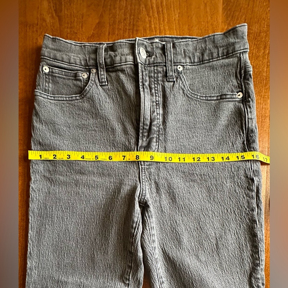 Madewell•high rise straight leg jeans•women’s size 27•cotton blend•charcoal gray - Picture 13 of 15
